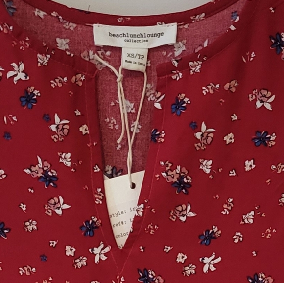 Beach Lunch Lounge Boho Dress New With Tags Size XS Lovely Floral Red - Picture 5 of 5